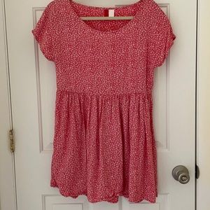 H&M red and white floral dress